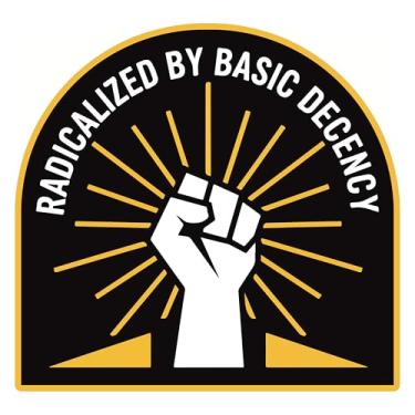 Imagem de Radicalized By Basic Decency Patch 7,6 cm Engraçado Anti-racista Justiça Social Direitos Humanos, Aplique de Tecido Bordado/Costurado para Mochila, Colete Chapéus, Presentes Militares Táticos para Mãe