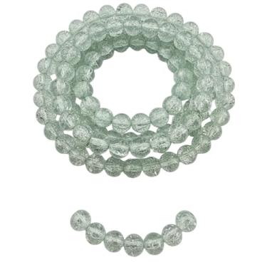 Imagem de DandS ltd Contas de vidro Crackle Lampwork para fabricação de joias, verde claro, pulseiras vibrantes, colares, suprimentos de miçangas e kits de artesanato para joias artesanais, 80 peças 0,39