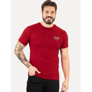 Imagem de Camiseta Tommy Hilfiger Masculina Regular Global Stripe Vermelha-Masculino