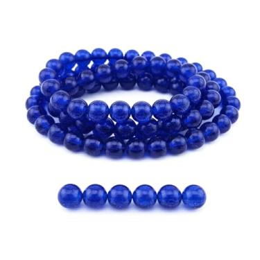 Imagem de DandS ltd Contas de vidro Crackle Lampwork para fabricação de joias, azul royal, pulseiras vibrantes, colares, brincos, suprimentos de miçangas e kits de artesanato para joias artesanais, 80 peças de