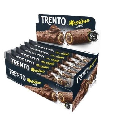 Imagem de Chocolate Trento Wafer Massimo Dark 25g - Embalagem com 15 Unidades