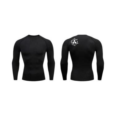 Imagem de Camiseta De Compressão Gráfica Masculina De Secagem Rápida, Camiseta A