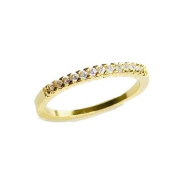 Imagem de Anel Aparador Meia Aliança banhado a Ouro - CYSEMIJOIAS, 17/18