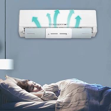 Imagem de Cuofyunl defletor de ar condicionado doméstico ajustável, anti-sopro direto, saída de ar condicionado, asa de ar, branco puro (Preta)