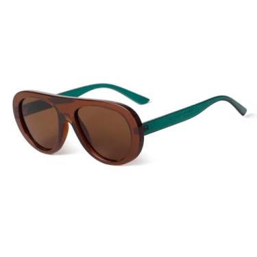 Imagem de Óculos de Sol Oversized Femininos com Lentes Azuis e Armação Grande Tartaruga, Óculos de Sol Masculinos com Proteção UV(6)