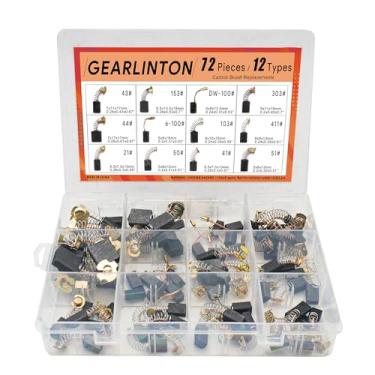 Imagem de GEARLINTON Escovas de carvão de motor elétrico para reparo de manutenção de ferramentas elétricas, conjunto de 72 peças em 12 tamanhos diferentes para rebarbadoras, serras circulares, brocas de