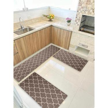 Imagem de Kit 3 peças Jogo Cozinha Passadeira Emborrachada Não Derrapa - De Cora