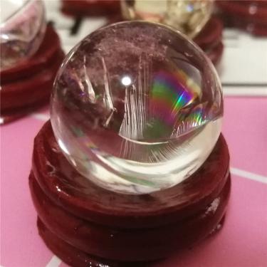 Imagem de FFIME Ornamentos de esfera de cristal natural de quartzo pequena bola de cristal transparente esferas de pedras preciosas decoração