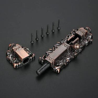 Imagem de MGAYTYOAG Parafuso deslizante ferrolho de fechadura de porta, parafuso de portão, / trava de porta de cobre vermelho liga clássica europeia vintage decoração de madeira/metal portas janela 150-250 mm