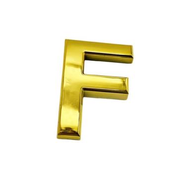 Imagem de NumRealm Número de porta, números de casa à prova d'água 3D, caixa de correio autoadesiva, jardim, apartamento, hotel, café, sinalização, dourado-F