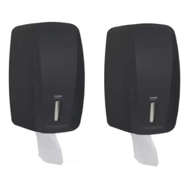 Imagem de 2 Dispenser Papel Higiênico Interfolha Premisse Invoq Preto