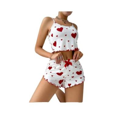 Imagem de Conjunto De Pijama Feminino Com Alças Finas E Shorts, Lingerie Sexy Co