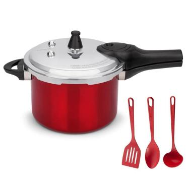 Imagem de Panela De Pressão Antiaderente Brinox 4,2L E Jogo Utensílios