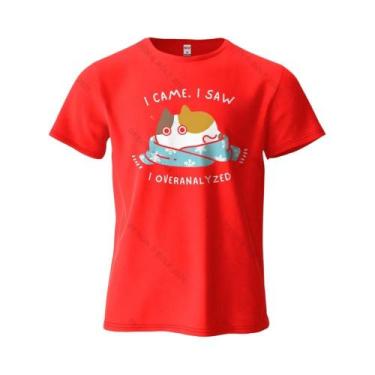 Imagem de Camiseta Gráfica Oversized Com Estampa De Gato Humorística Para Homens