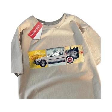 Imagem de Camiseta De Verão Masculina Oversized De Algodão Com Design De Carro D