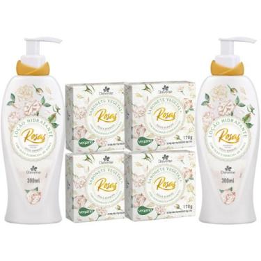 Imagem de 2UN Loção Hidratante Corporal +4UN Sabonete Rosas Brancas - Davene