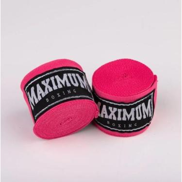 Imagem de Par Bandagem Maximum Muay Thai 3 Metros Boxe Kickboxing, Rosa, único