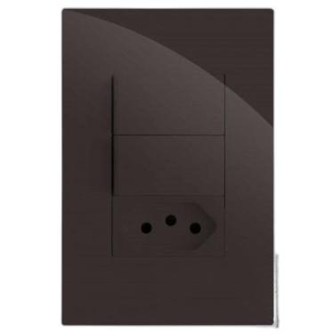Imagem de Kit Interruptor Duplo Simples + Tomada 10A 4X2 Brg11292-5Ch