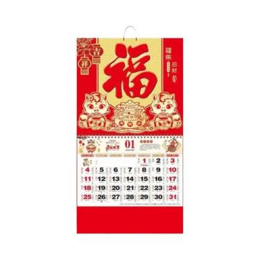 Imagem de Calendário De Parede Lunar Chinês 2026 Do Ano Do Cavalo Com Páginas De