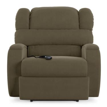 Imagem de Poltrona Do Papai Sala De Cinema Reclinável Manchester Controle Elétrico Usb Veludo Capuccino