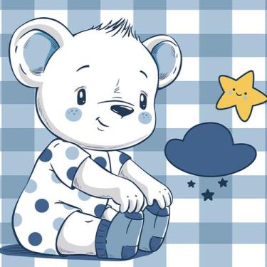 Imagem de Cobertor de Microfibra para Bebê 90cm x 1,10m Baby Joy, Urso Soninho