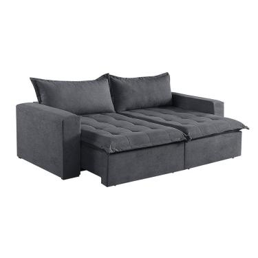 Imagem de Sofá Cama 2 Lugares Retrátil Reclinável M-184 Veludo Martins Grafite