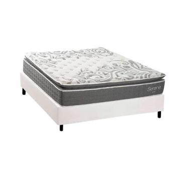 Imagem de Cama Box Casal + Colchão Molas Kappesberg Ensacadas Serene + Base CRC 