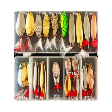 Imagem de Conjunto De Iscas De Pesca Metal Jig Spoon 10 20 25 35 Peças Kit Wobbl