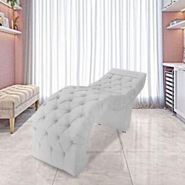 Imagem de Maca Estofada Estética Cílios Salão Spa Suede Hellen Branco