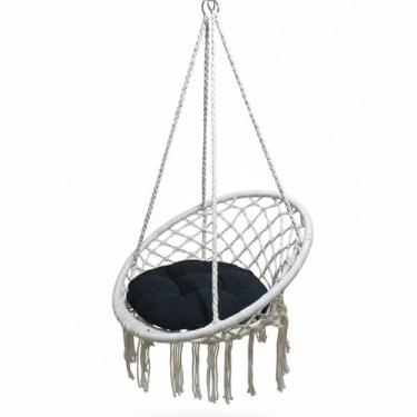 Imagem de Rede Cadeira Balanço Suspensa Algodao Teto Confortavel Varanda Jardim 