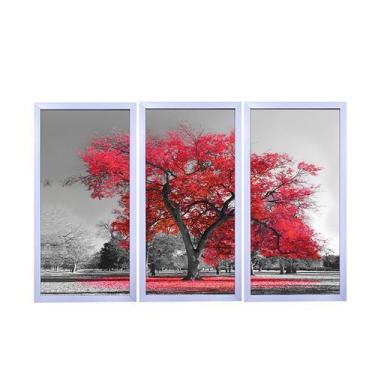 Imagem de Quadros Decorativos em Mosaico com moldura em madeira 103x63 cm e vidr