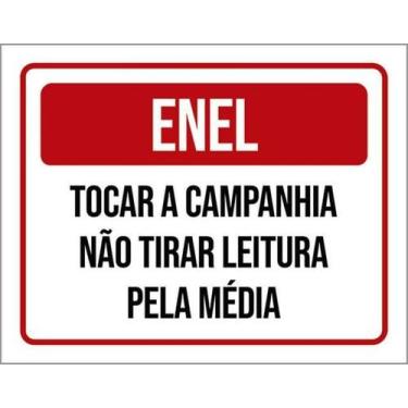 Imagem de Placa Sinalização - Enel Tocar Campainha Média 36X46 - Sinalizo