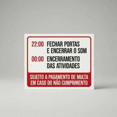 Imagem de Placa Acm 22H Portas Encerrar Som 00H Encerramento 18X23 - Sinalizo