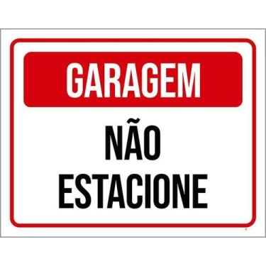 Imagem de Kit 10 Placa Acm Garagem Não Estacione Vermelha 18X23 - Sinalizo