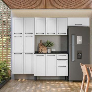 Imagem de Cozinha Modulada Compacta em Aço 4 Peças 13 Portas 2 Gavetas Florençe 