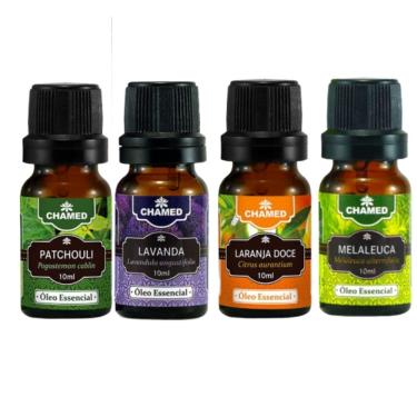 Imagem de Kit Óleo Essencial de Melaleuca Tea Tree + Lavanda + Patchouli + Laranja Doce - 100% Puro - Chamed