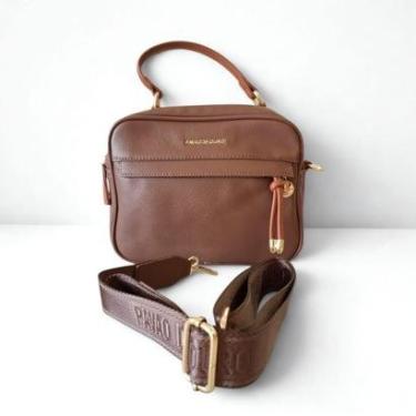 Imagem de Bolsa feminina de ombro marrom castanho pavão de ouro-Feminino