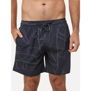 Imagem de Short Aramis Masculino D'Água Elastico Estampado Traços Azul Marinho-Masculino
