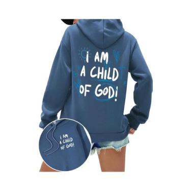 Imagem de Moletom Feminino De Tamanho Grande, I Am a Child of God, Casual, Com D