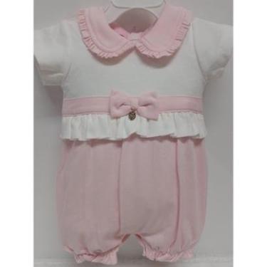 Imagem de Macacão Malha Luxo Algodão Bebê Menina Babado Lessababy 9367-Feminino