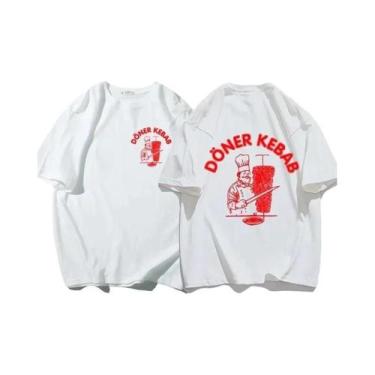 Imagem de Camiseta Esportiva Feminina De Verão Com Estampa Doner Kebab, Manga Cu