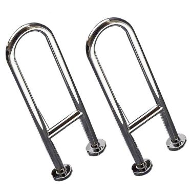 Imagem de Barra de Apoio em U 45cm Kit 2 Uni Banheiro Box Seguranca Idoso Cadeirante Gestante Hospital Casa de Repouso Lavabo