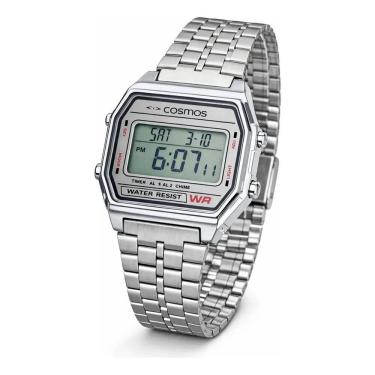 Imagem de Relógio Cosmos Masculino Ref: Os41566i Digital VIntage Prateado