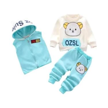 Imagem de Conjunto De Roupa Com Capuz De Fleece Para Bebês Meninos E Meninas, 3 