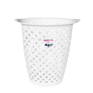 Imagem de Cesto de Roupa Plástico 30 Litros Lavanderia Banheiro Branco - SR620 S