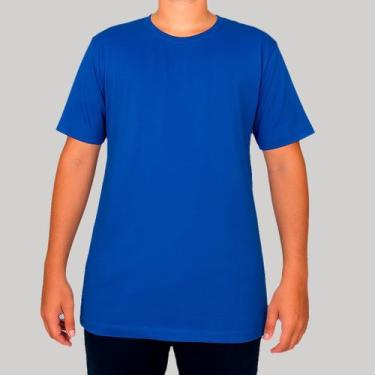 Imagem de Camiseta Manga Curta Essencial Confortável 100% Algodão Ogochi, Azul, 