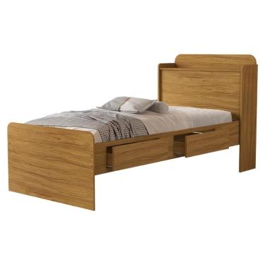 Imagem de Cama Solteiro Com Bau 2 Gavetas MDF 220X98 cm Tamires Decmade