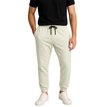 Imagem de Calça de Moletom Masculina Jogger Verde Pastel Básica Forrado Felpudo Flanelado com Bolso-Masculino