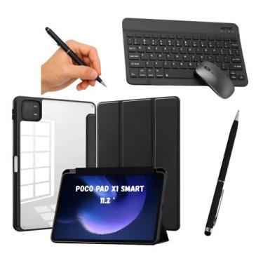 Imagem de Kit Completão Case P/ Tab Xiaomi Poco Pad X1 11,2 + Teclado E Mouse + 