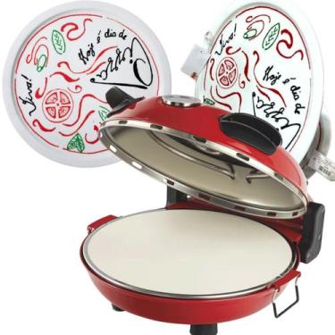 Imagem de Forno de Pizza Labravia Cinza Vermelho 127V com Prato Pizza, 110V